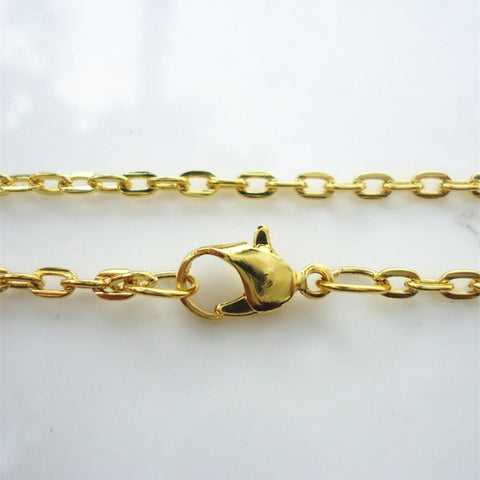 SilverGold plated Fine Chain Necklace With Lobster Clasp -JW00129-Veeddydropshipping