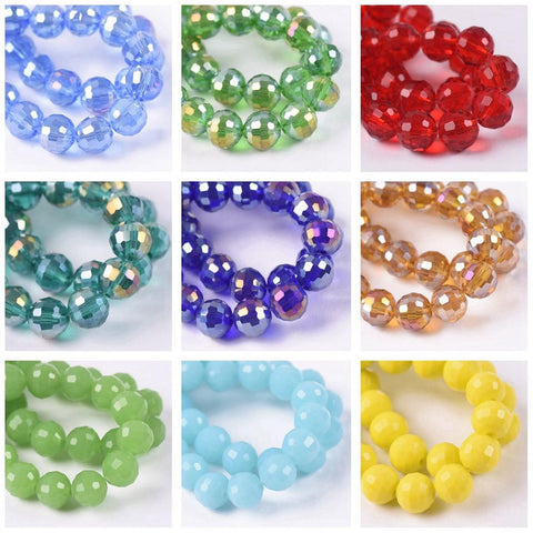 Plated Crystal Glass Loose Spacer Beads Lot Colors For Making DIY-JW01512-Veeddydropshipping