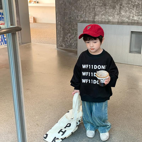 Boys tie-dyed wide lge denim pants 2-8 Years Kids fashion loose casual jeans-TB01262-Veeddydropshipping