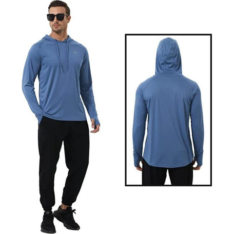 Long Sleeve Hooded UPF 50+ Sun Protection Athletic Hoodie Leisure Gym Fishing-OS01014-Veeddydropshipping