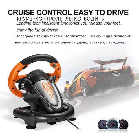 Gaming Steering Wheel Volante PC Racing Wheel 180° Universal PXN V3 Pro with Pedals -CE01330-Veeddydropshipping