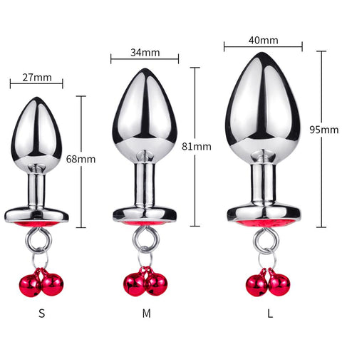 Traction Chain Bell Anal Plug Metal Anal Beads Crystal Anus Expander Erotic Beads -BH01211-Veeddydropshipping