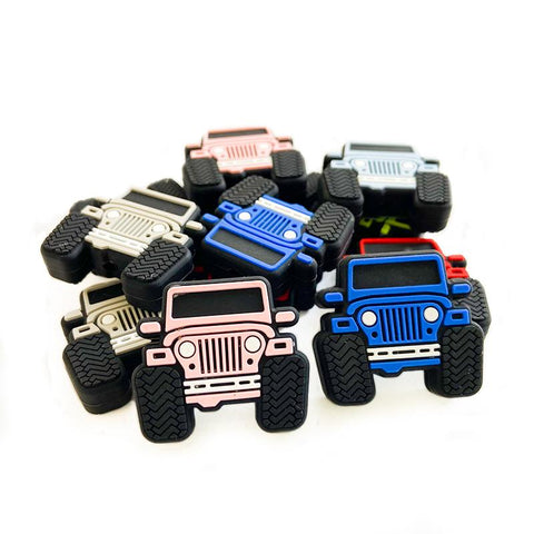 10Pcs Baby Silicone Beads BPA Free Jeep Car  Silicone DIY Pacifier Chain Care-TB00815-Veeddydropshipping
