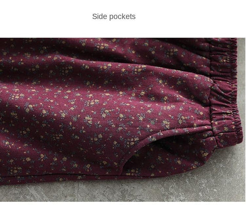 Women Retro Print Loose Thick Fashion A-Line Skirts-WF00445-Veeddydropshipping