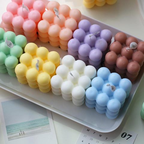Modern Home Decoration Big Cube Bubble Candle-HA00345-Veeddydropshipping