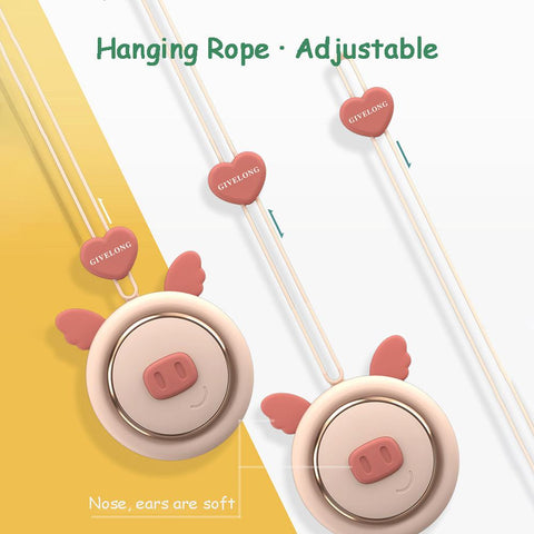Mini Bladeless Fan Neck Band Hands Free Cute Pet Hanging Rope Portable -CE00693-Veeddydropshipping