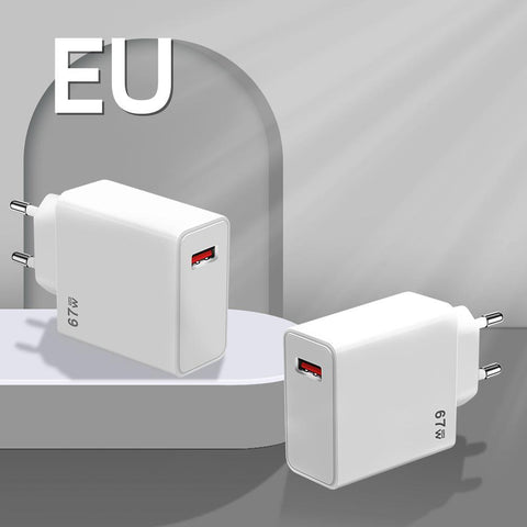 67W Super Fast Charging Super Flash Charging Mobile Phone Charger 5V5A European-PA00056-Veeddydropshipping