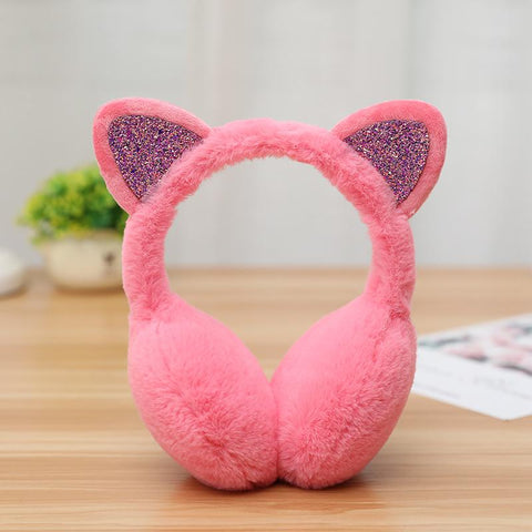 Ear Warmers Glitter Ears Plush Earmuffs-WF01263-Veeddydropshipping