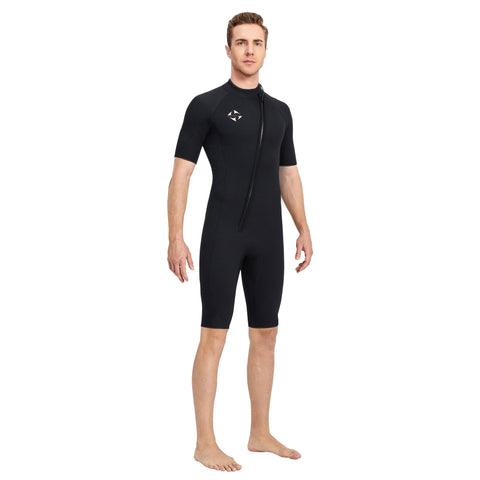 Men 3mm Shorty Wetsuit Full Body Surf Diving Suit Male Thick Thermal Neoprene -OS00053-Veeddydropshipping