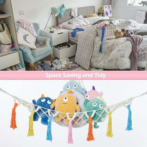 Animal Net Hammock Plush Toy Organizer Storage-HA01646-Veeddydropshipping