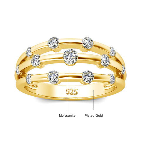 Moissanite Rings For Women 925 Sterling Silver Eternity Wedding Jewelry-JW01406-Veeddydropshipping