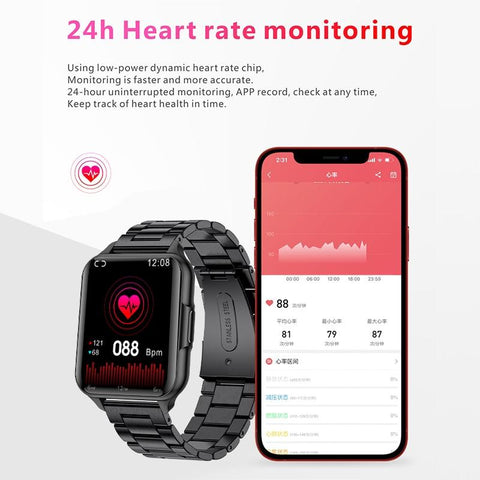 Smart Watch Men Heart Rate Body Temperature Blood Oxygen Flashlight-CE00550-Veeddydropshipping