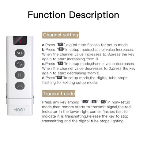 RF433 1/9 Channel Curtain Remote Controler Compatible with RF433 Devices-TI01063-Veeddydropshipping
