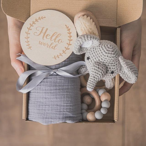 1set Baby Bath Toy Set Double Sided Cotton Blanket Crochet Lion Rattle-TB00781-Veeddydropshipping