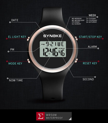 Outdoor Sports Watch Electronic Watches LED Digital 50m Waterproof -JW01149-Veeddydropshipping