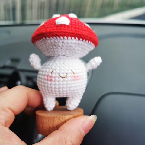 Handmade Crochet Cute Mushroom Car Accessories Interior-AM00055-Veeddydropshipping