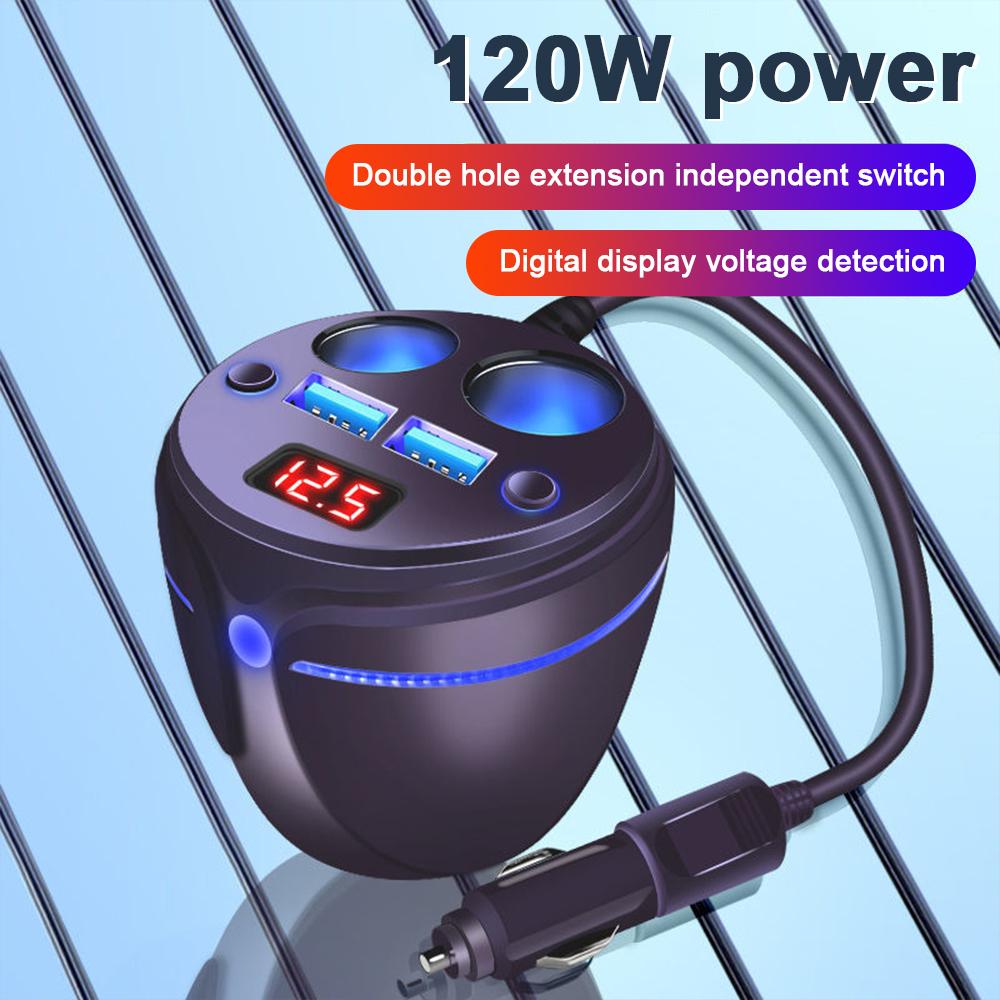 Multifunctional USB Car Charger Cup Holder   with Voltage Display-Veeddydropshipping