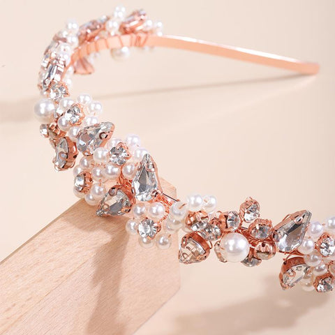 Trendy Preal Bridal Crown Diamonds Handmade Wedding Hair  -JW00554-Veeddydropshipping