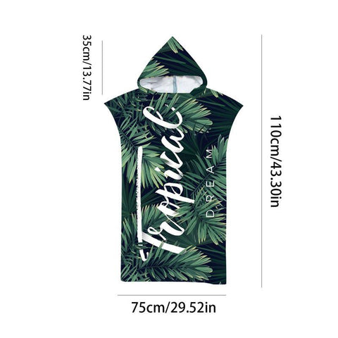Microfiber Bath Towel Hooded Surf Beach Swimwear Women Men Swimsuit Poncho -OS00219-Veeddydropshipping