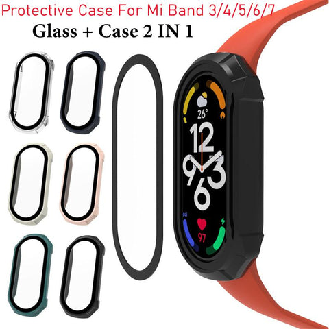 3D Screen Protector Glass Case For Xiaomi Mi Band 7 6 NFC 5 4 Bracelet -CE00684-Veeddydropshipping