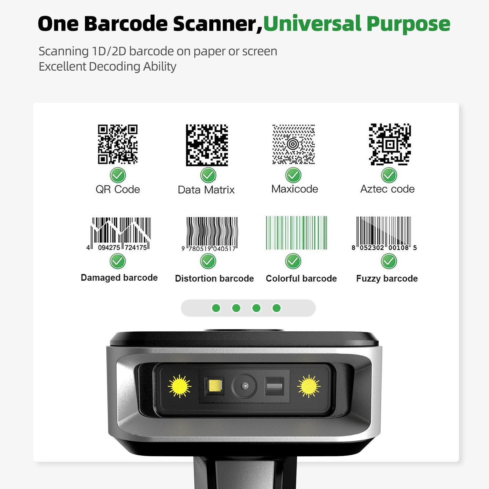 Automatic induction screen scanning 2D Bluetooth barcode scanner 2500mAh power indicator light wireless-Veeddydropshipping