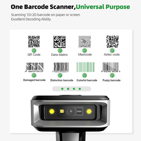 Automatic induction screen scanning 2D Bluetooth barcode scanner 2500mAh power indicator light wireless-Veeddydropshipping