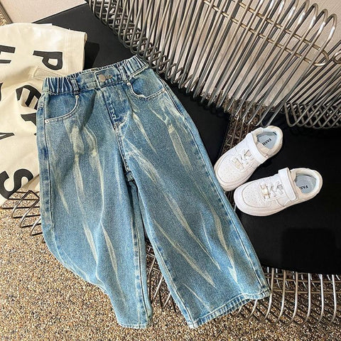 Boys tie-dyed wide lge denim pants 2-8 Years Kids fashion loose casual jeans-TB01262-Veeddydropshipping