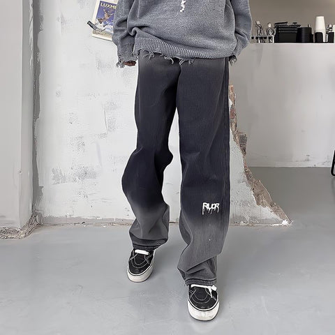 Graphic Boyfriend Jeans For Men Oversize Pants Streetwear-MF00514-Veeddydropshipping