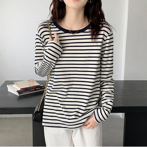 Women Summer Striped T-shirts For Women Clothing-Veeddydropshipping