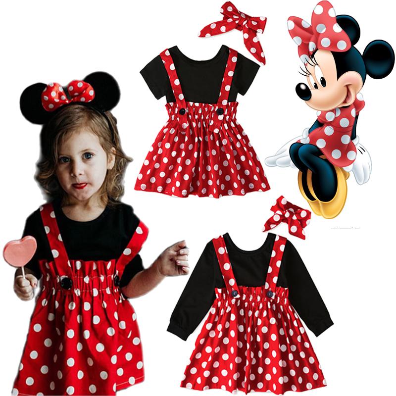 Summer Short Sleeve Dot Dance Suspender Skirt Baby Girls Cartoon-TB00846-Veeddydropshipping