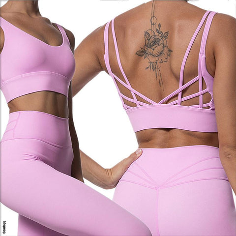 2023 Summer Butterfly Back Yoga Set Women Leggings Running Yoga Suits Sportswear -OS00794-Veeddydropshipping