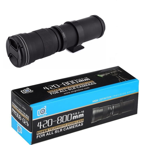 420-800mm F8.3-16 Super Telephoto Lens Manual Zoom Lens +T2 Adaper Ring-CE00378-Veeddydropshipping