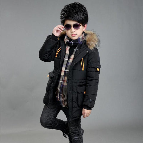 Boys Clothing Winter Coat Thickened Long Warm Jacket-Veeddydropshipping