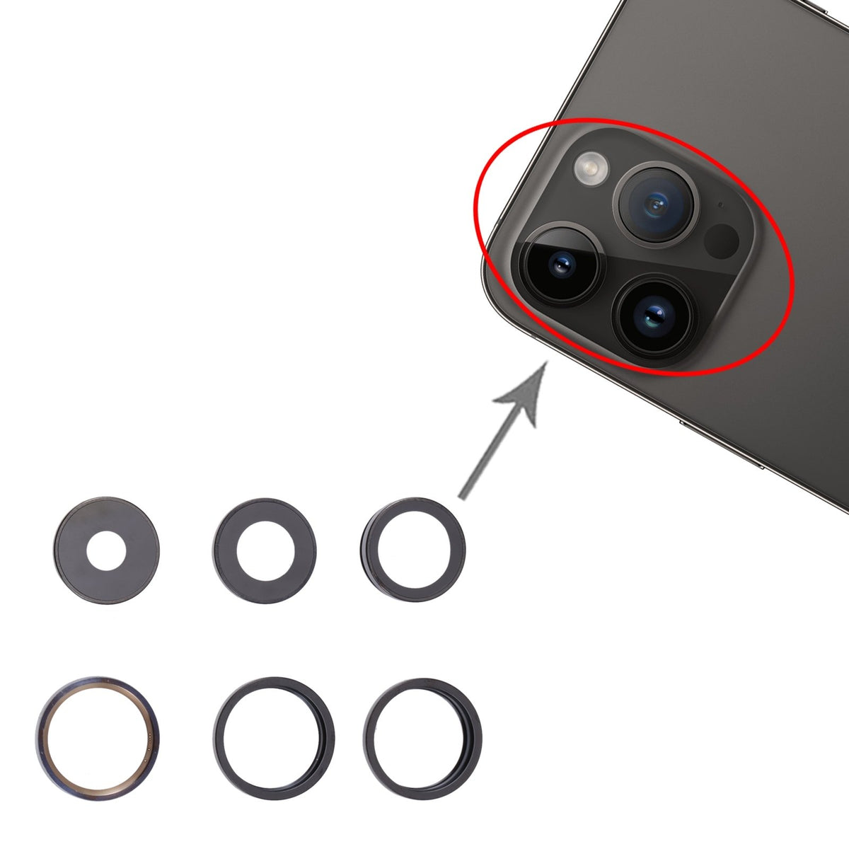 For iPhone 14 Pro Max Camera Lens Cover-PA01232-Veeddydropshipping