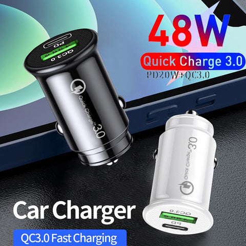 Type C USB 2 Port Car Charger Phone Charger Fast Charging-PA01158-Veeddydropshipping