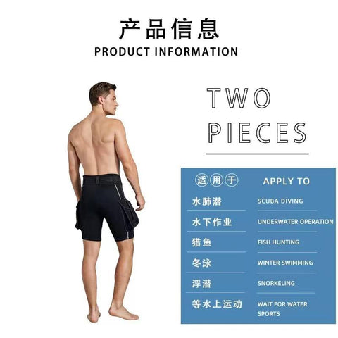 New Scuba Diving Shorts with Pocket 2mm Neoprene Tech Shorts Wetsuits Spearfishing -OS00204-Veeddydropshipping