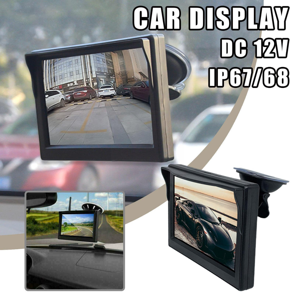 Car Monitor 4.3 inch TFT LCD HD Digital Display Monitor For Rearview Reverse-AM00690-Veeddydropshipping