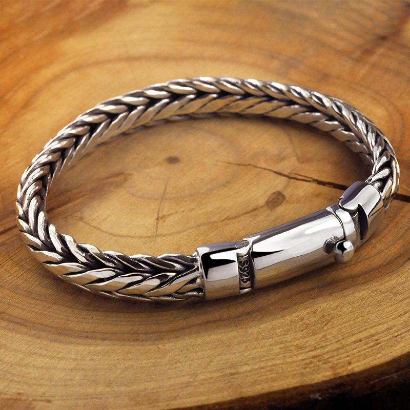 925 Sterling Silver Viking Bracelet Handcrafted Jewelry-JW00114-Veeddydropshipping