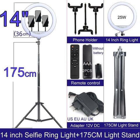 Christma Gift 10 12 14 Inch Dimmable LED Selfie Ring Light with Stand without Tripod -CE00323-Veeddydropshipping