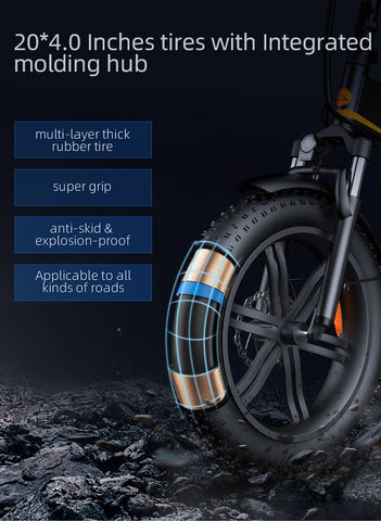 A20F XE Electric Bike 20*4.0Inch Fat Tire Off Road Ebike 250W 36V 10.4Ah Powerful -OS00946-Veeddydropshipping