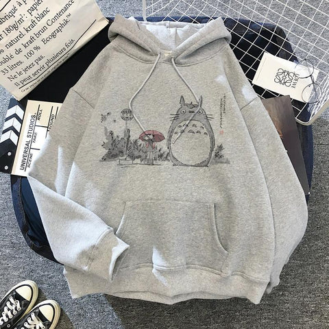 Japanese Anime Cartoon Totoro Hoodie Women Kawaii Hoodeis Miyazaki-TB01325-Veeddydropshipping