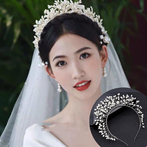 Wedding Head Flower Crystal Pearl Hair Combs -JW00445-Veeddydropshipping