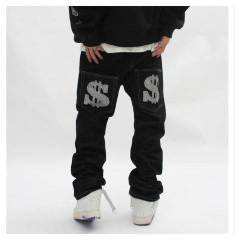 jeans y2k American street retro mid-waist fashion-MF00647-Veeddydropshipping