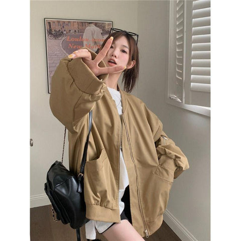 Woman Casual Jacket Oversize Collar Long Sleeve Jacket-WF00280-Veeddydropshipping