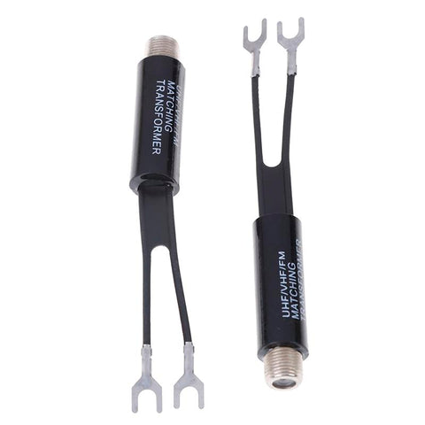 2Pcs UHF/VHF/FM/TV F cable 75-300 Ohm balun antenna matching transformer-CE01023-Veeddydropshipping