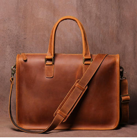 Men Briefcase for Laptop 14 Messenger Men&#39;s Leather Business-BS00449-Veeddydropshipping