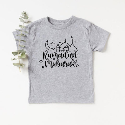 Happy Eid Print Children&#39;s Clothes Summer Boys Girls T-shirt Eid Mubarak-TB00944-Veeddydropshipping