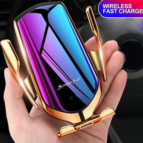 Qi Automatic Clamping 10W Wireless Charger Car Phone Holder Smart Infrared Sensor-PA00517-Veeddydropshipping