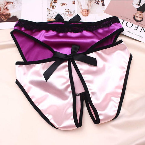 Women Sexy Silk Low-rise Underwear Briefs-WF00831-Veeddydropshipping