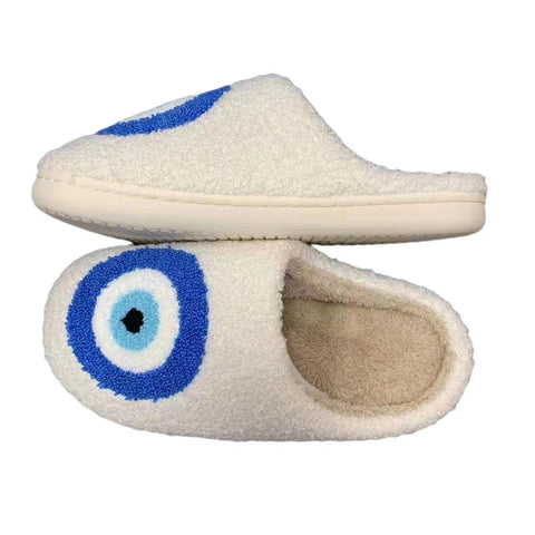 Shoes Evil Eyes Blue Embroidery Warm Home Devil&#39;s Eyes-BS01124-Veeddydropshipping